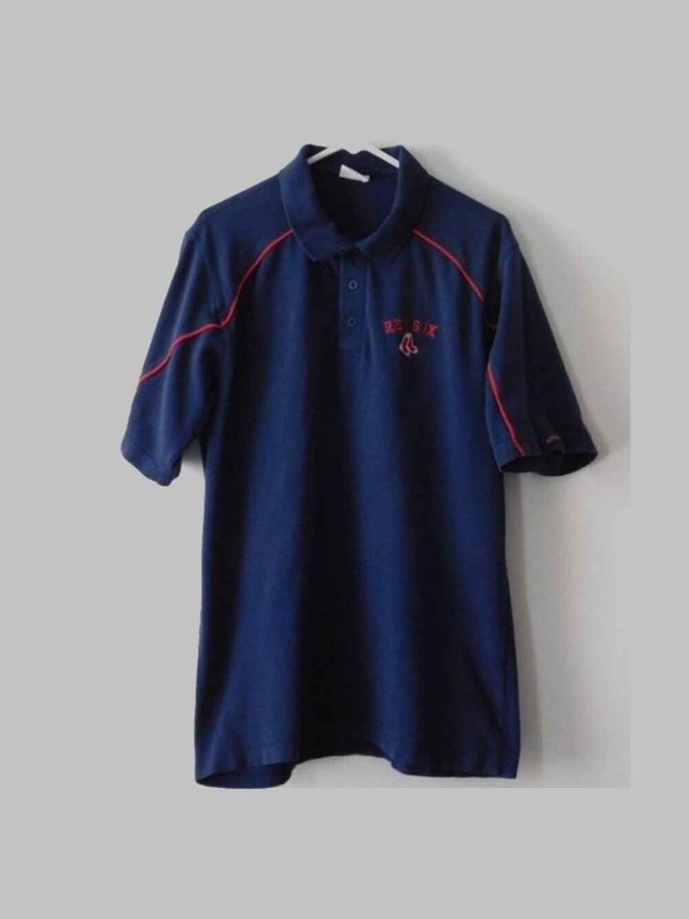 Adult Polo Shirt Collared Jersey MLB Boston Red Sox Embroidered Logo CSA Size L+